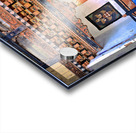 Intricate Bhutanese temple entrance with a person and fierce mas Acrylic print