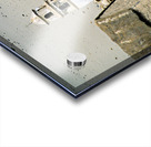 Dilapidated church and stone buildings in a barren desert landsc Acrylic print