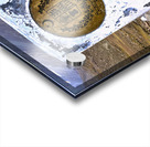 Distance marker showing 7 kilometers to Pakistan on road in 1986 Acrylic print