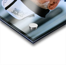 Elderly man in traditional hat walks in Bukhara Uzbekistan Acrylic print