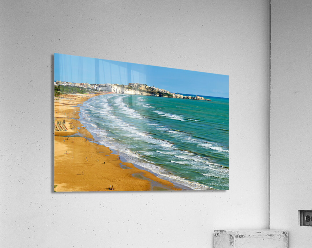 Vieste Gargano. Apulia Puglia Italy. The beach Acrylic Print