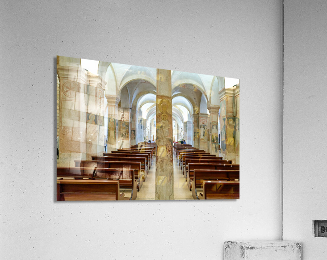 Verona Veneto Italy. San Fermo Maggiore Church. Frescoes in the crypt Acrylic Print