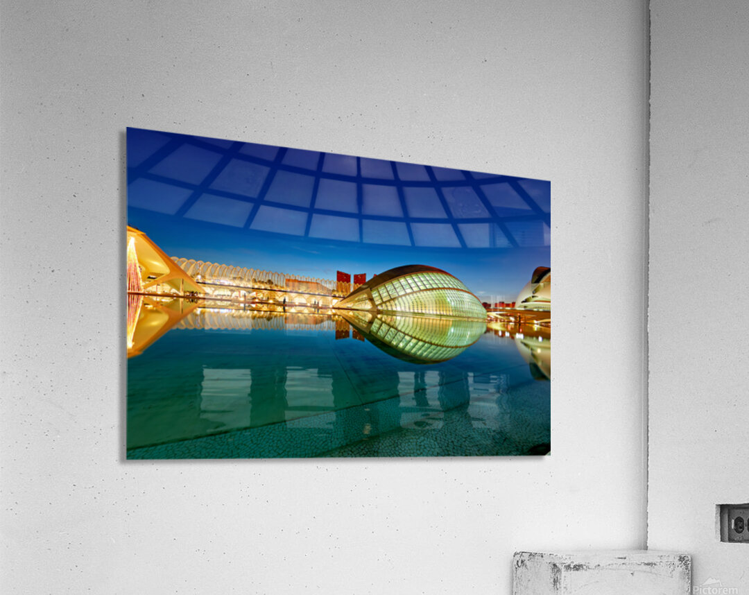 View of hemisferic at city of arts and sciences in valencia spai Acrylic Print