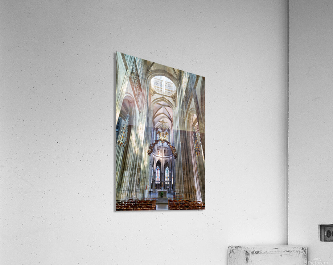 Saint Maclou church interior in Rouen Normandy France on a quiet Acrylic Print