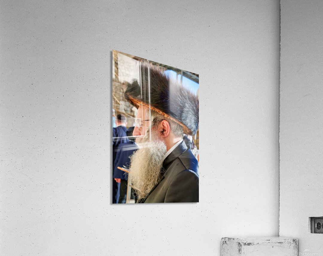 Orthodox Jews pray at the Wailing Wall in Jerusalem Israel Acrylic Print