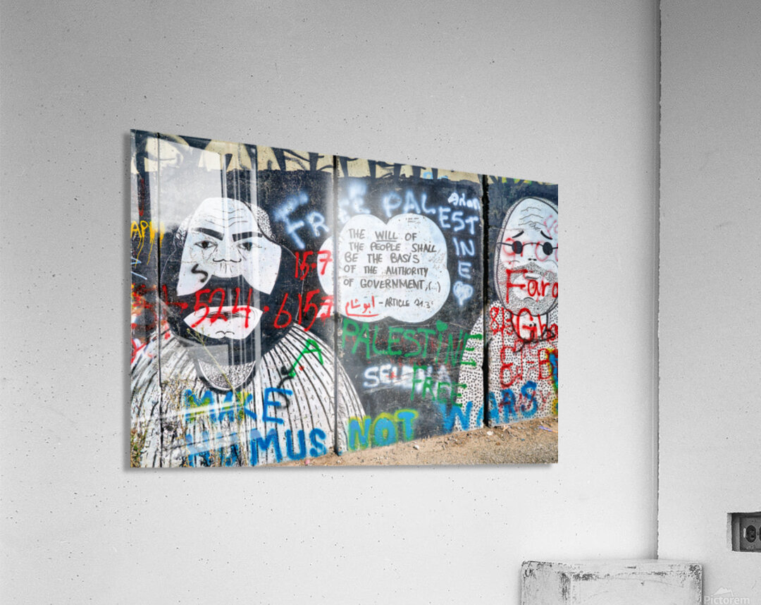 Mural on the west bank separation wall in Bethlehem Jerusalem Acrylic Print