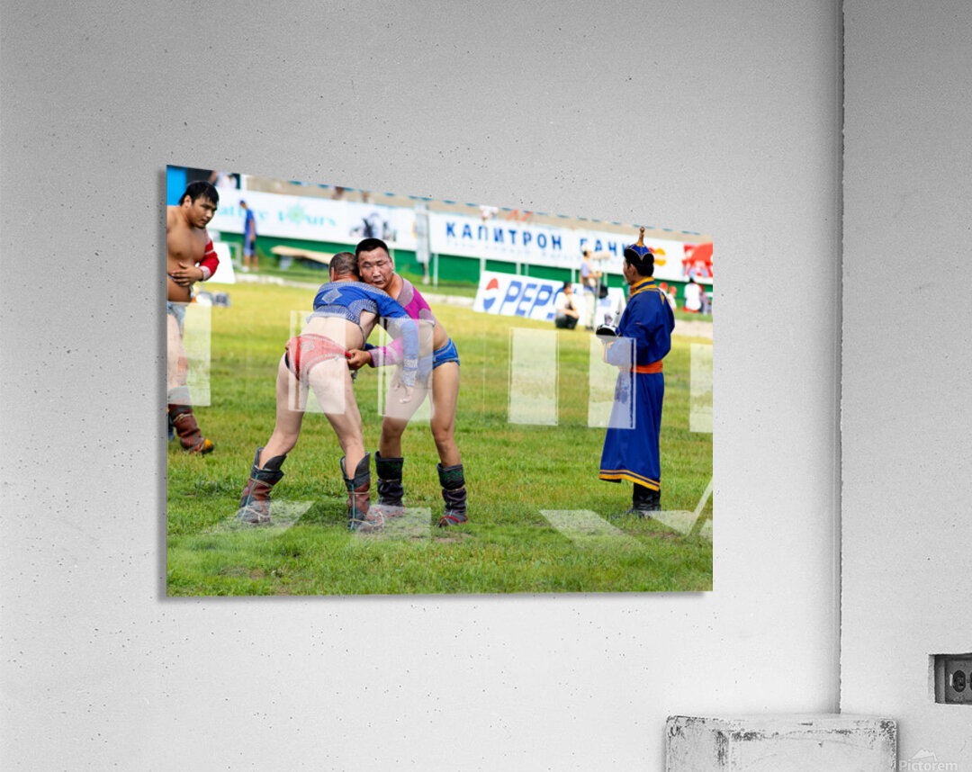 Wrestling matches at Naadam festival in Ulaanbaatar Mongolia Acrylic Print