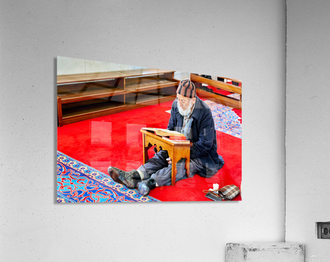 Prayer time inside Fatih Mosque in Istanbul Turkey Acrylic Print