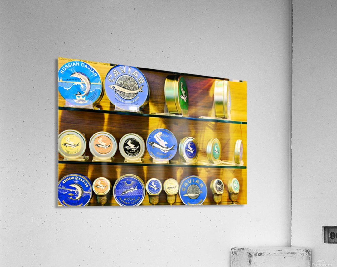 Caviar display in Grand Bazaar market in Istanbul Turkey Acrylic Print