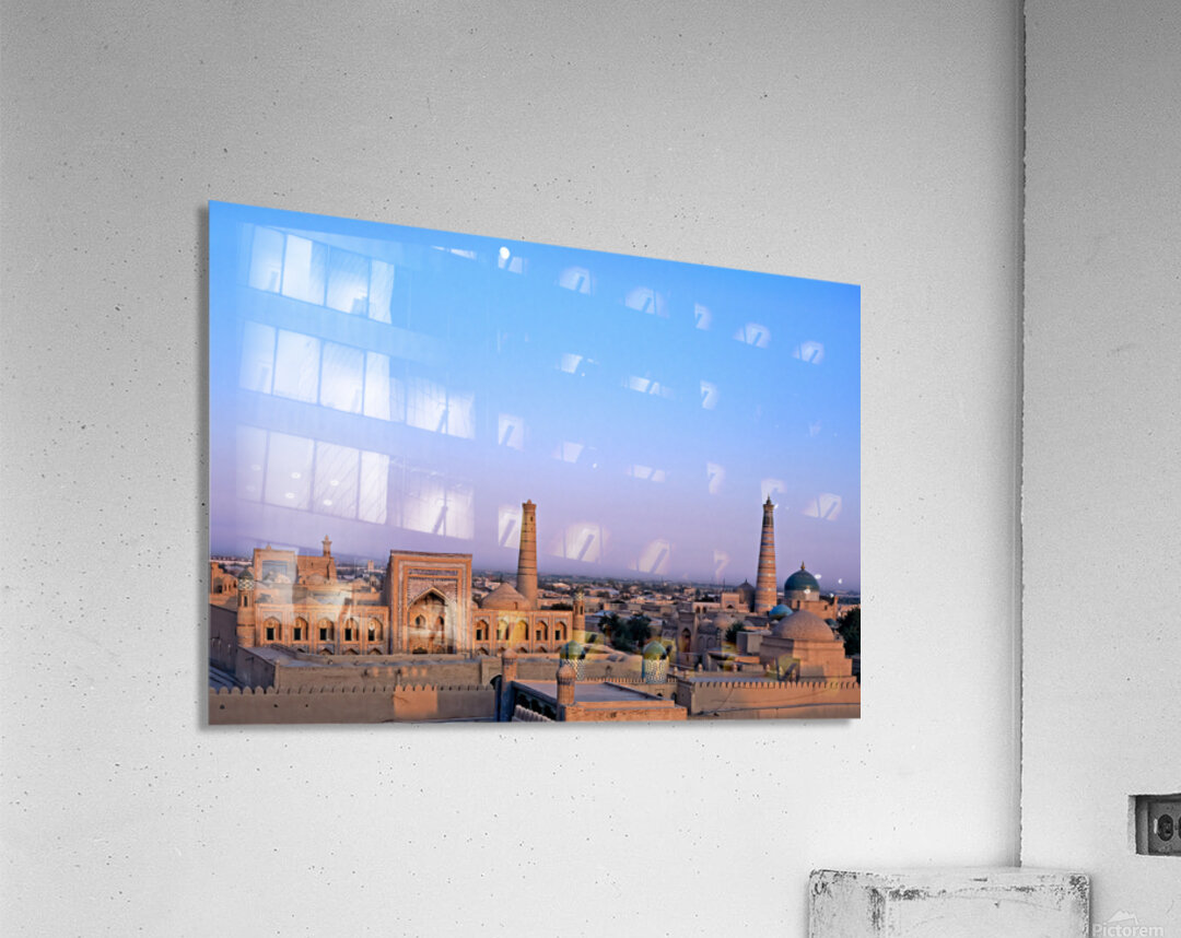 Sunset view over Khivas historic architecture in Uzbekistan Acrylic Print