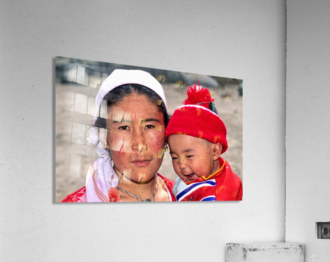 Mother and child in Uzbekistan during daily life activity Acrylic Print