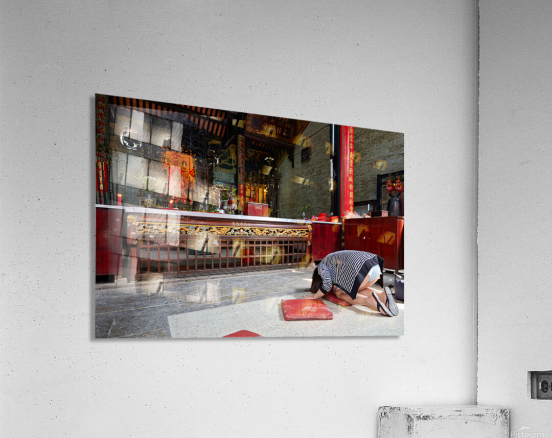 Worshippers at a temple in Ho Chi Minh Vietnam Acrylic Print