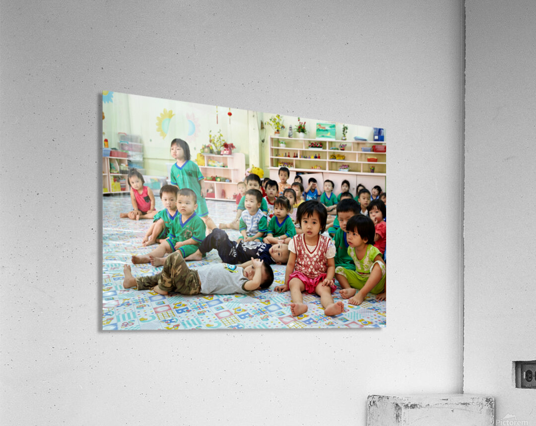 Children gather in classroom in Ho Chi Minh City during lesson Acrylic Print