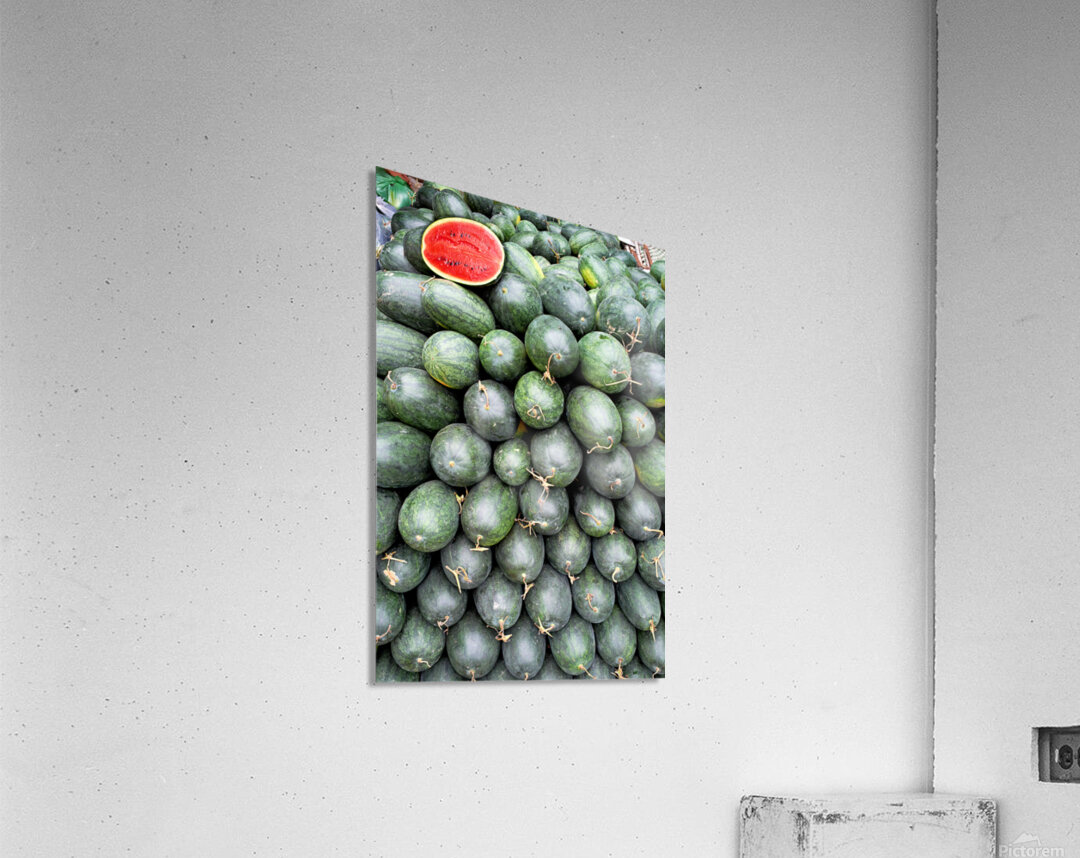 Watermelons stacked at a market in Phu Quoc Vietnam Acrylic Print
