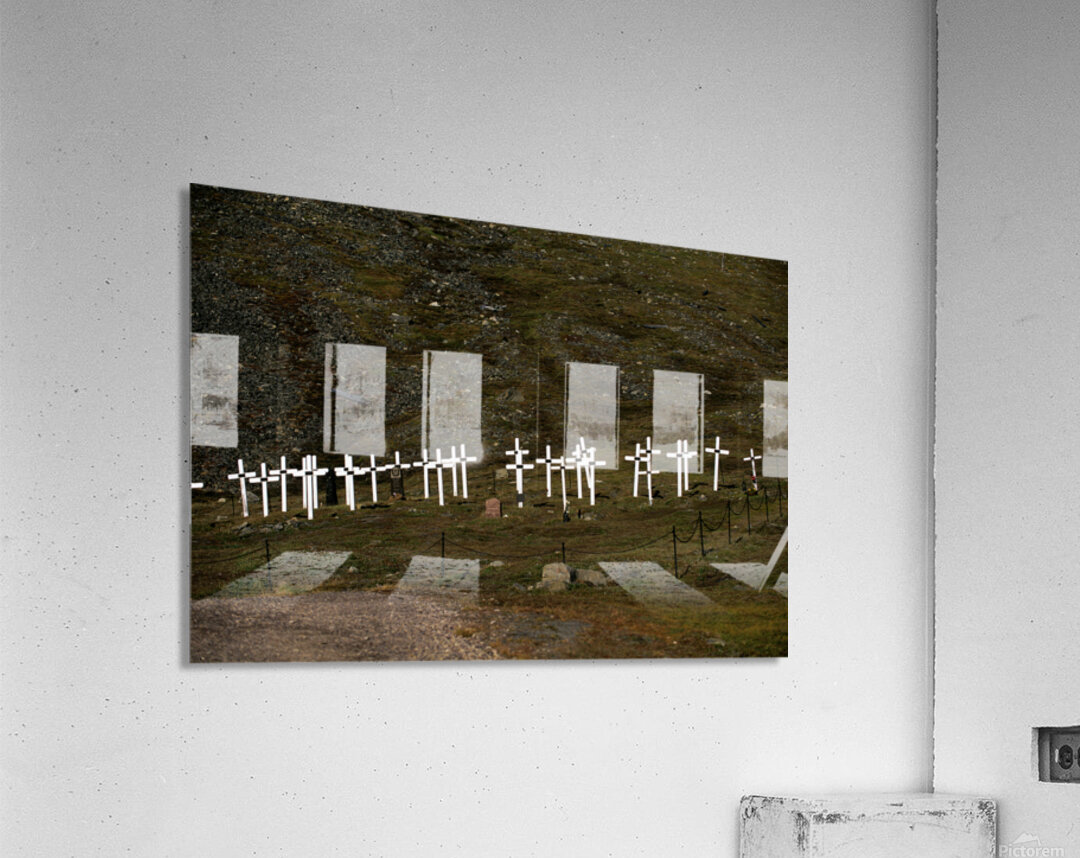 Crosses marking graves in Longyearbyen Svalbard Archipelago Acrylic Print