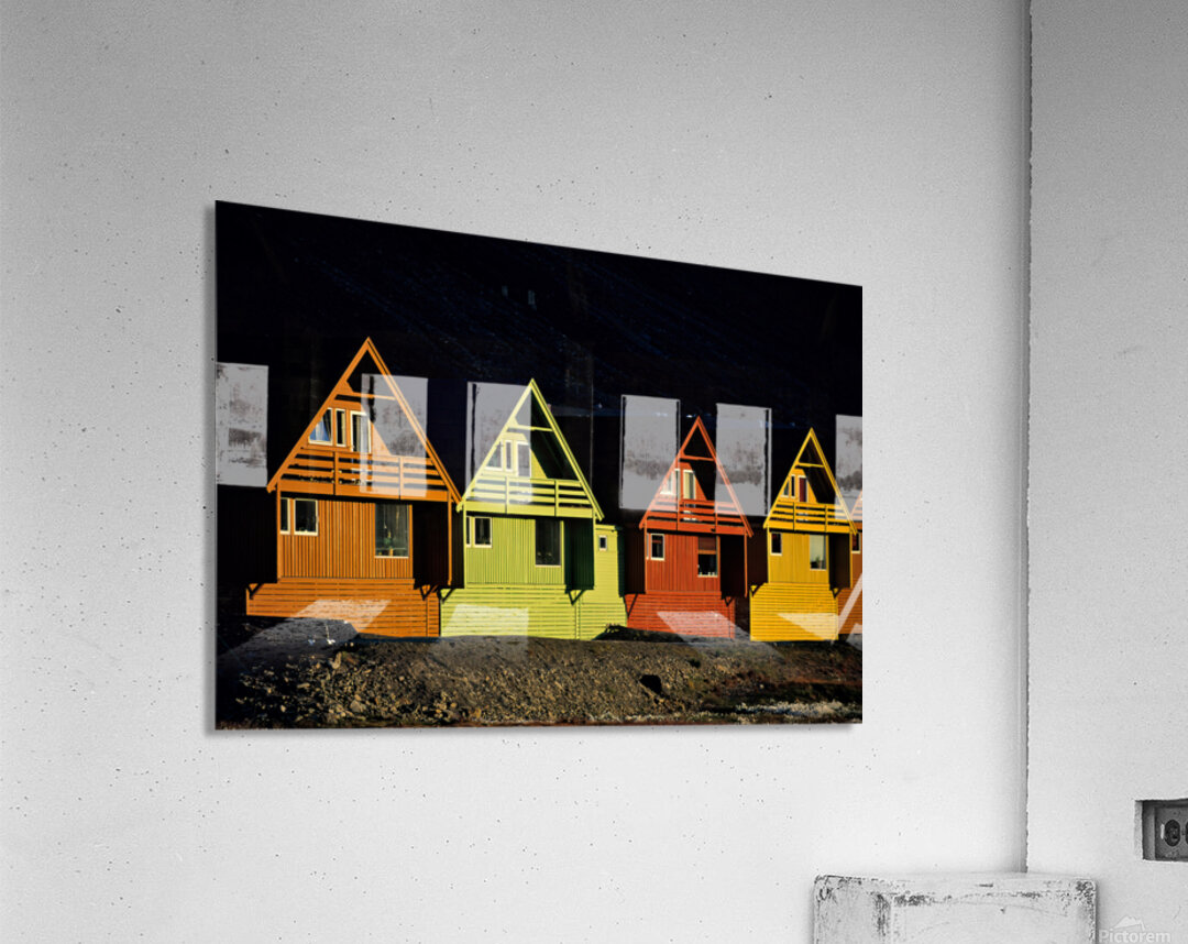 Colorful houses in Longyearbyen Svalbard under sunlight Acrylic Print