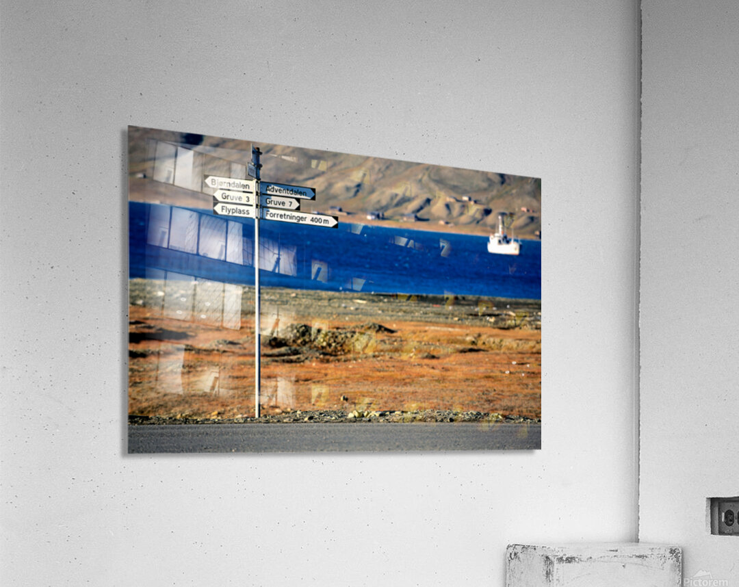 Directions guide visitors in Longyearbyen Svalbard Archipelago Acrylic Print