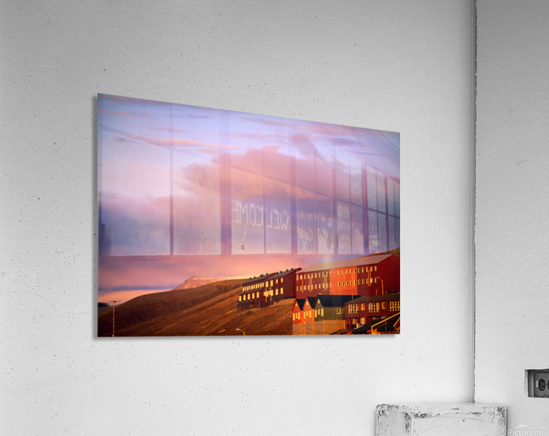 Sunset over longyearbyen in svalbard archipelago norway Acrylic Print