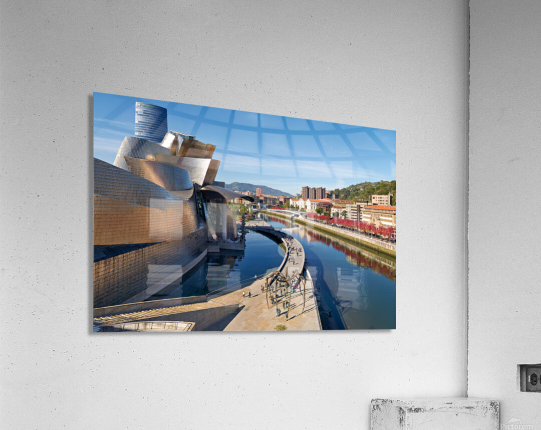 Construction and architecture near the river in Bilbao Spain Acrylic Print