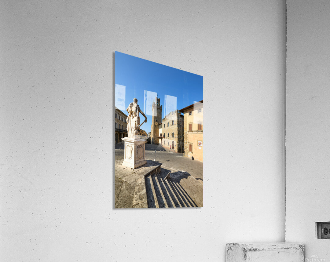 Palazzo dei Priori and statue in Arezzo Tuscany Italy Acrylic Print