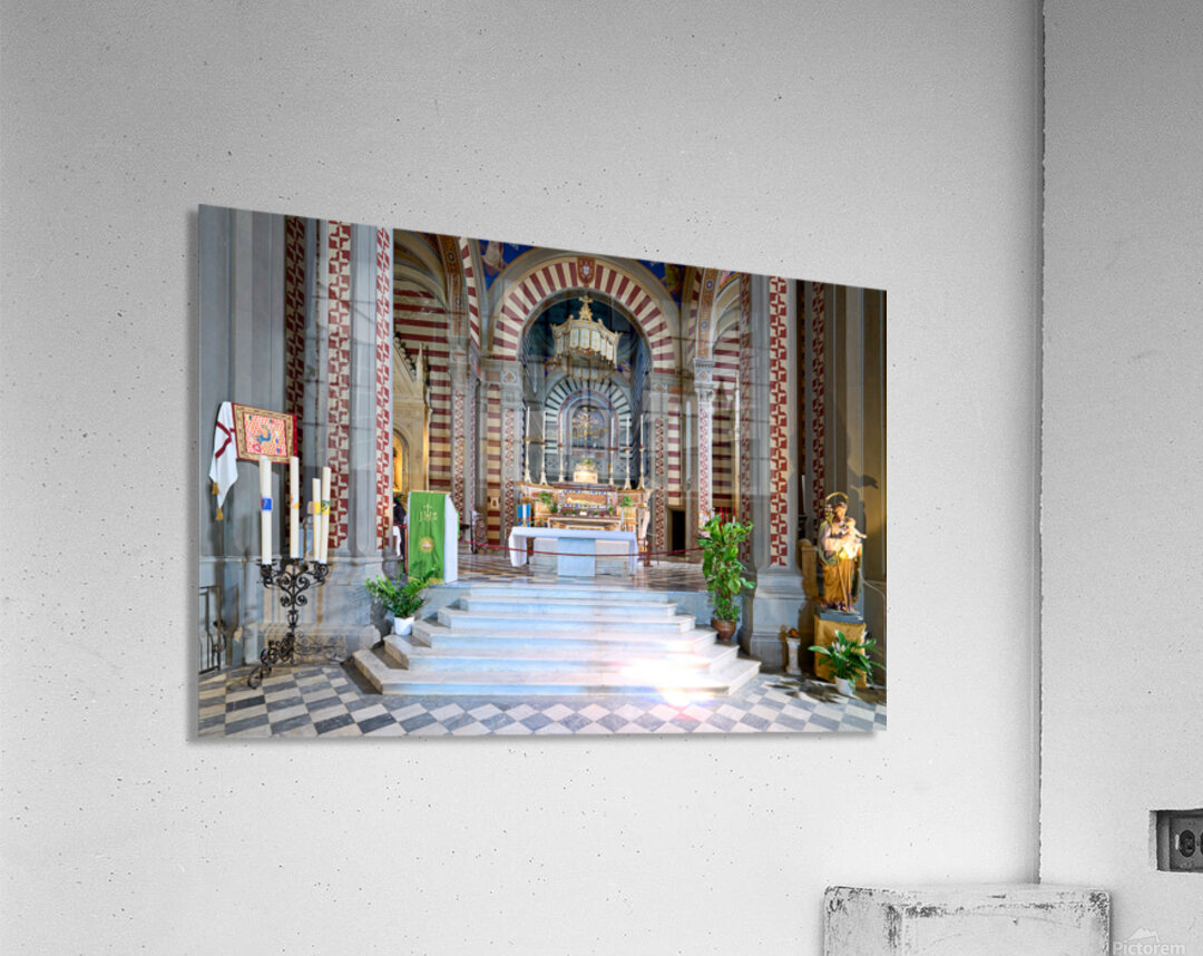 Basilica Santa Margherita in Cortona Italy with church altar Acrylic Print