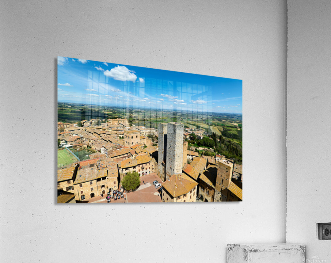 Aerial view of San Gimignano in Tuscany during the day Acrylic Print