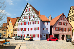 Exploring the old town of Dinkelsbuhl on the Romantic Road in Ge
