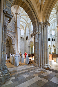 Nuns participate in Mass at Vezelay Abbey in France
