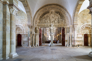 Vezelay Abbey in Bourgogne France shows rich history and archite