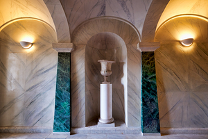 Visit to Palazzo Nicolaci in Noto Sicily Italy shows marble deta