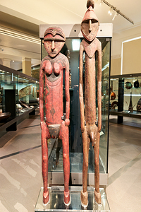 Maori carvings displayed in Auckland War Memorial Museum New Ze