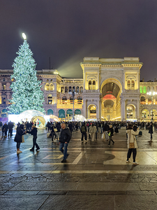 Milan. Italy. Milans Galleria Vittorio Emanuele II illuminated 