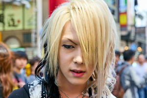 Punk boy girl in America Mura district of Osaka Japan