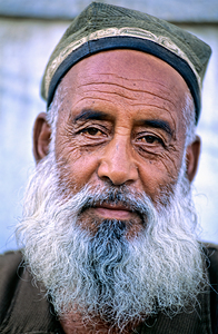 Elderly man with a beard in Bukhara Uzbekistan