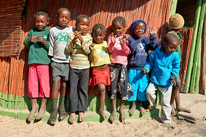 Group of children learning in Rundu Kavango Region Namibia by Marco Brivio