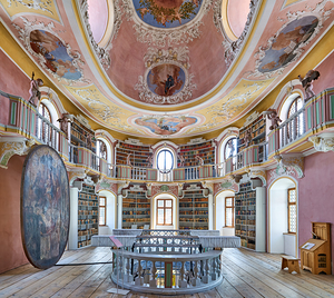 Explore St. Mang Abbey Library along the Romantic Road in Bavari