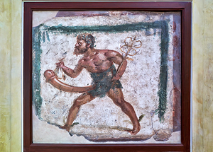 Ancient artwork display at National Archaeological Museum of Nap