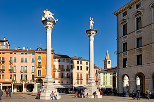 Historic sights in Piazza dei Signori in Vicenza Veneto Italy