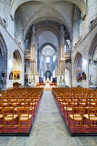 Vannes Saint Pierre Cathedral interior view in Brittany France