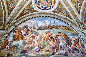 Frescoes in raphael rooms at vatican museums in rome italy