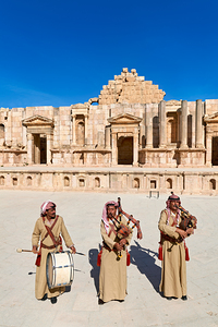 Traditional music performance at the Greco Roman theater in Jera