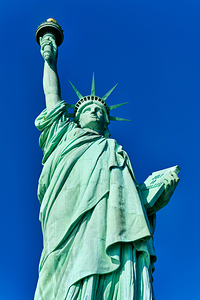 Statue of Liberty stands tall on Liberty Island in New York