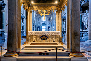 Visit to the altar in the Lateran Basilica in Rome Italy