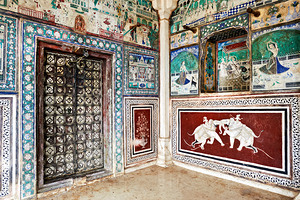 Decorations and paintings at Taragarh Fort in Bundi Rajasthan