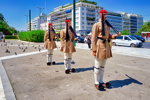Changing of the guard ceremony in Syntagma Square in Athens