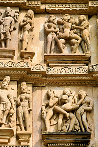 Temples of Khajuraho show ancient carvings of human forms