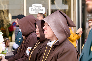 Processions during Easter Holy Week in Zaragoza Spain