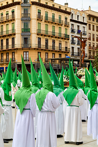 Procession during Easter Holy Week in Zaragoza Spain