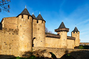 Exploring the historic walls of Carcassonne in France