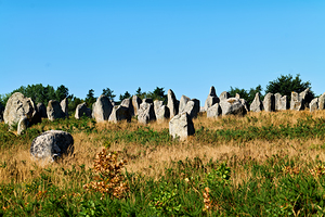 Neolithic menhir standing stones at Carnac in Brittany France